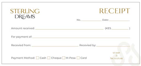 Sterling Dreams Receipt