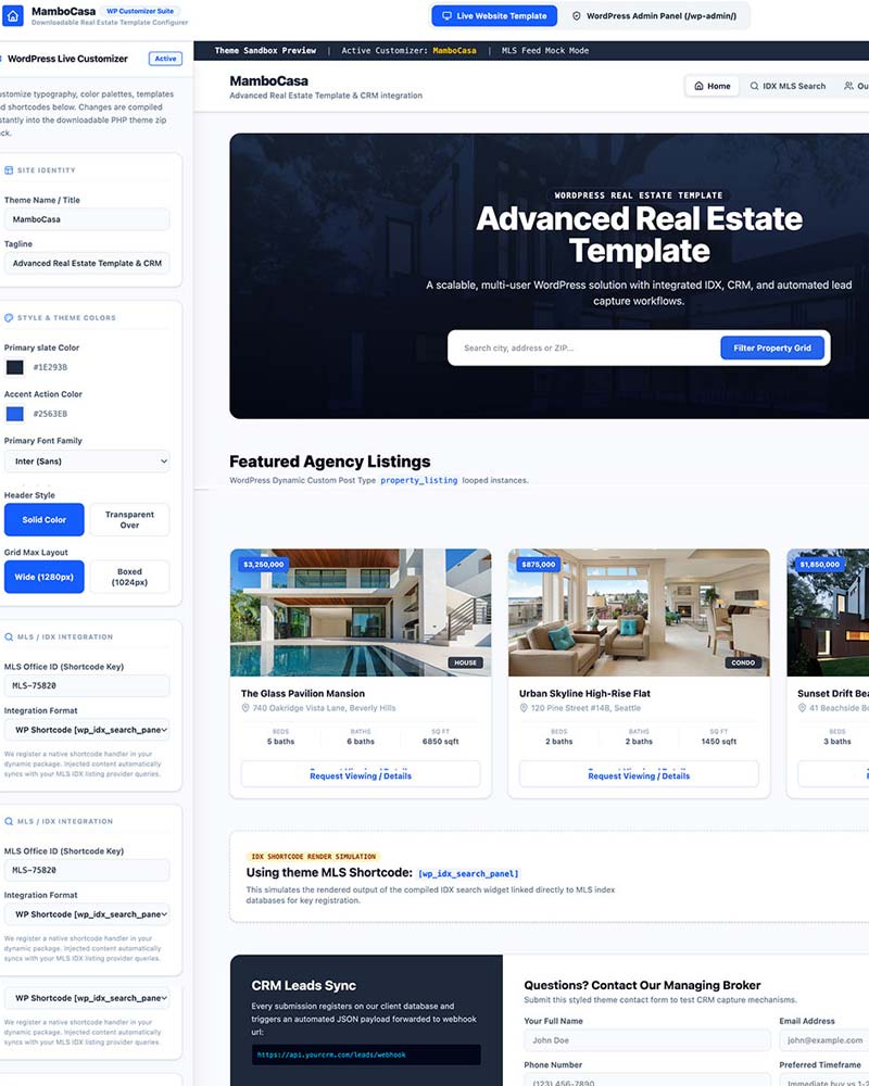 MamboCasa WordPress Generator (Single-Agent License)